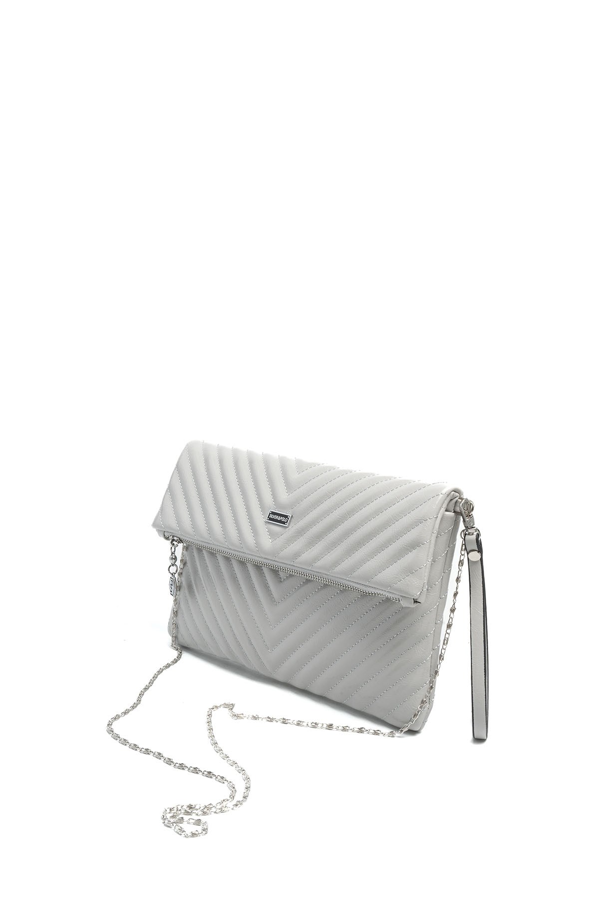 Silver Polo SP1134 Kadın Portföy & Clutch Crash Gri-Gri