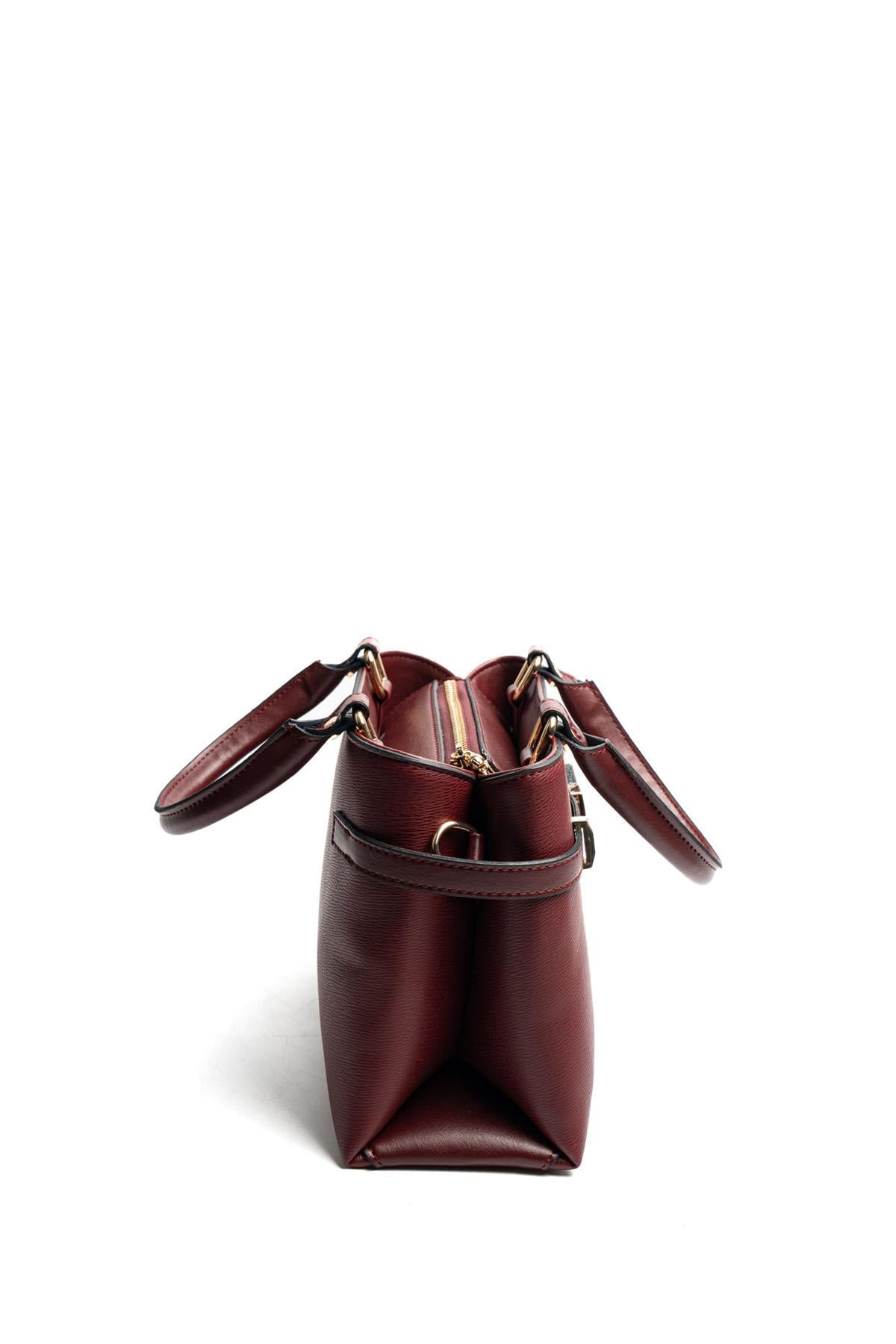 Silver Polo Bordo - Bordo Düz Kadın El Çantası SP1149