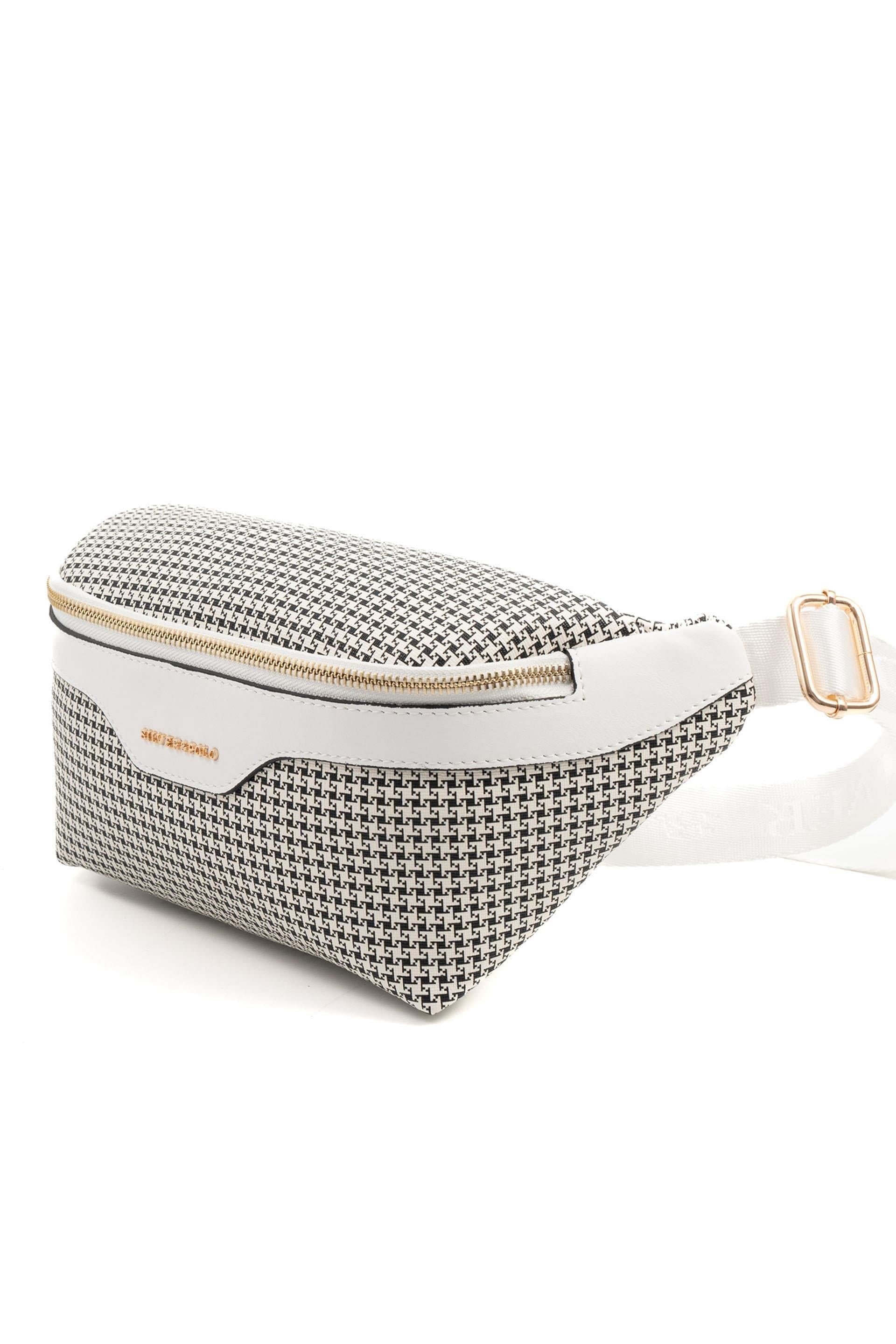 Silver & Polo SP1192 Kadın Bel Çantası King Desen Siyah-Beyaz