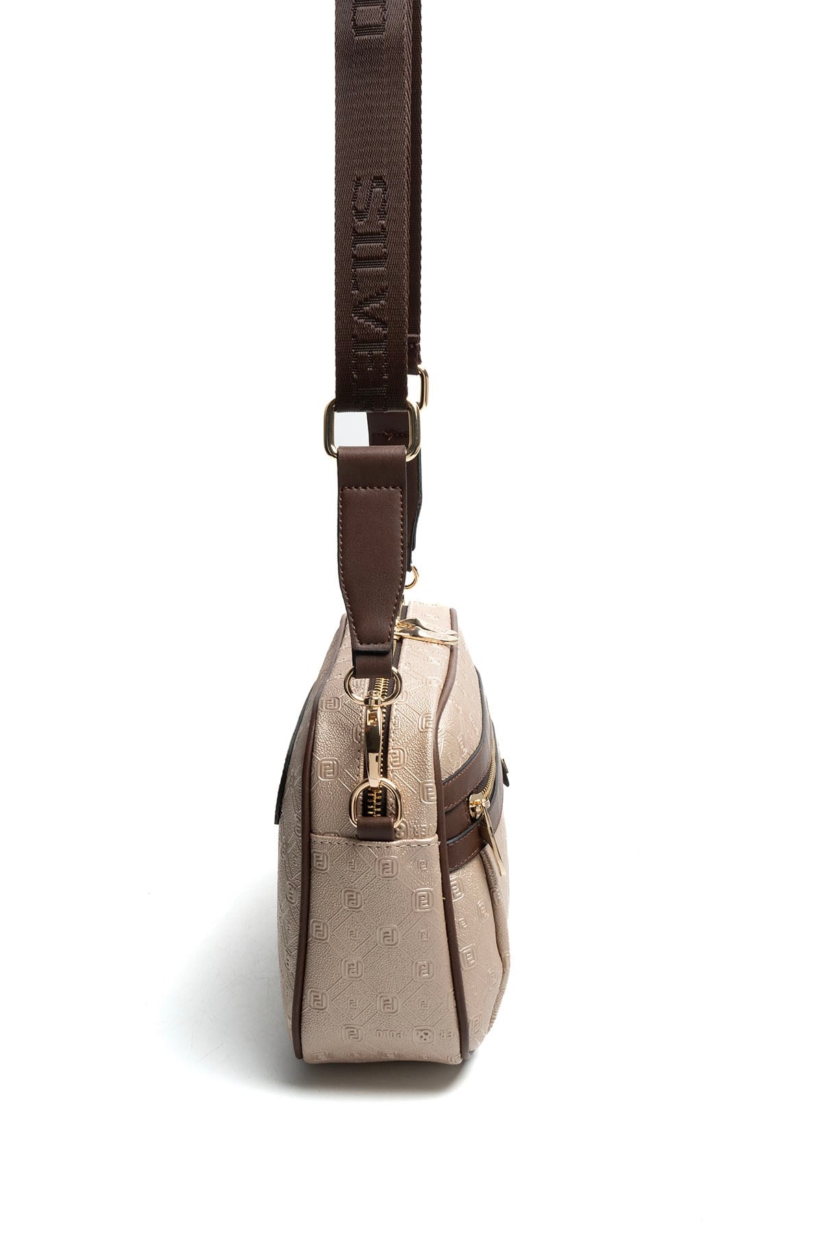 Silver Polo SP1280 Kadın Çapraz Çanta Logolu Nut-Kahve