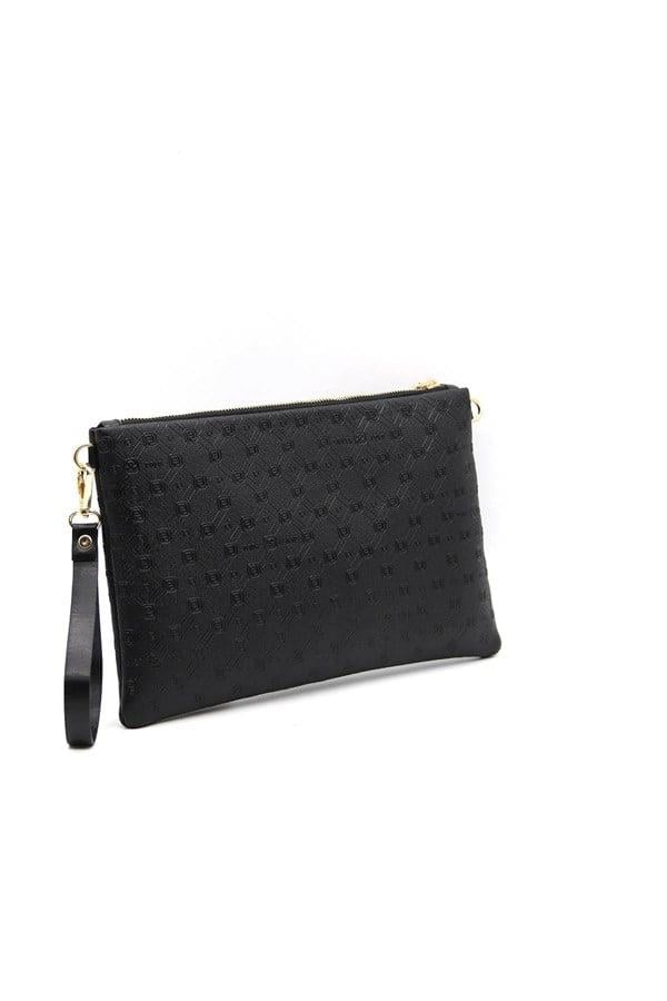 Silver & Polo SP1034 Kadın Portföy & Clutch Logolu Siyah