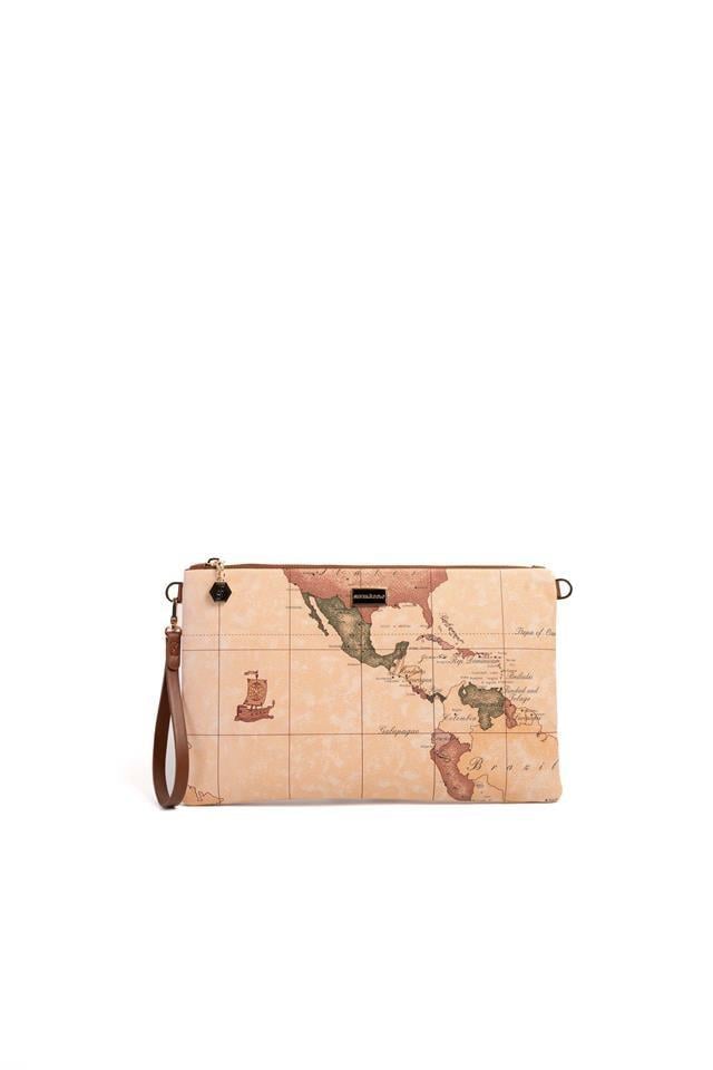 Silver Polo Pudra - A.Taba Harita Kadın Portföy ve Clutch El Çantası SP1034