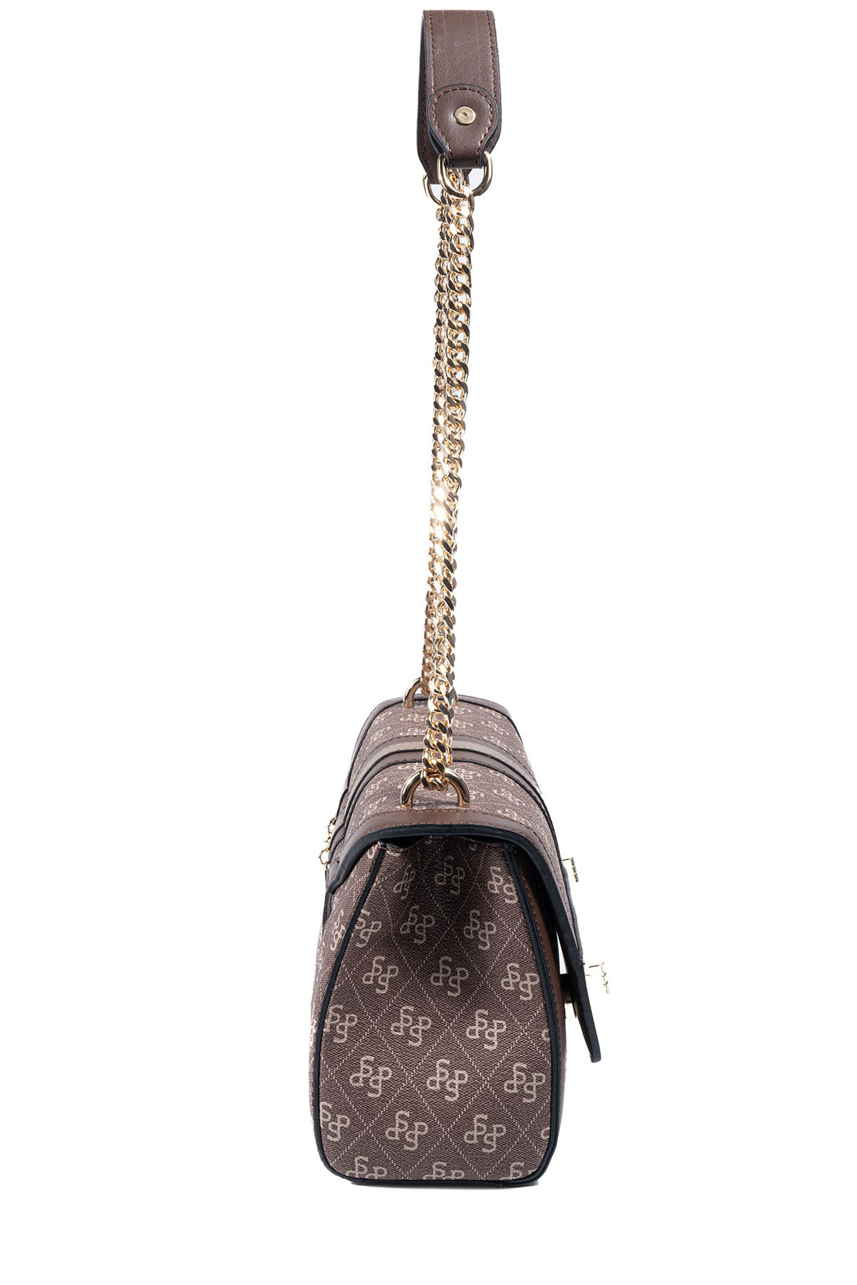 Silver & Polo SP1139 Kadın Çapraz Çanta Monogram Kahve