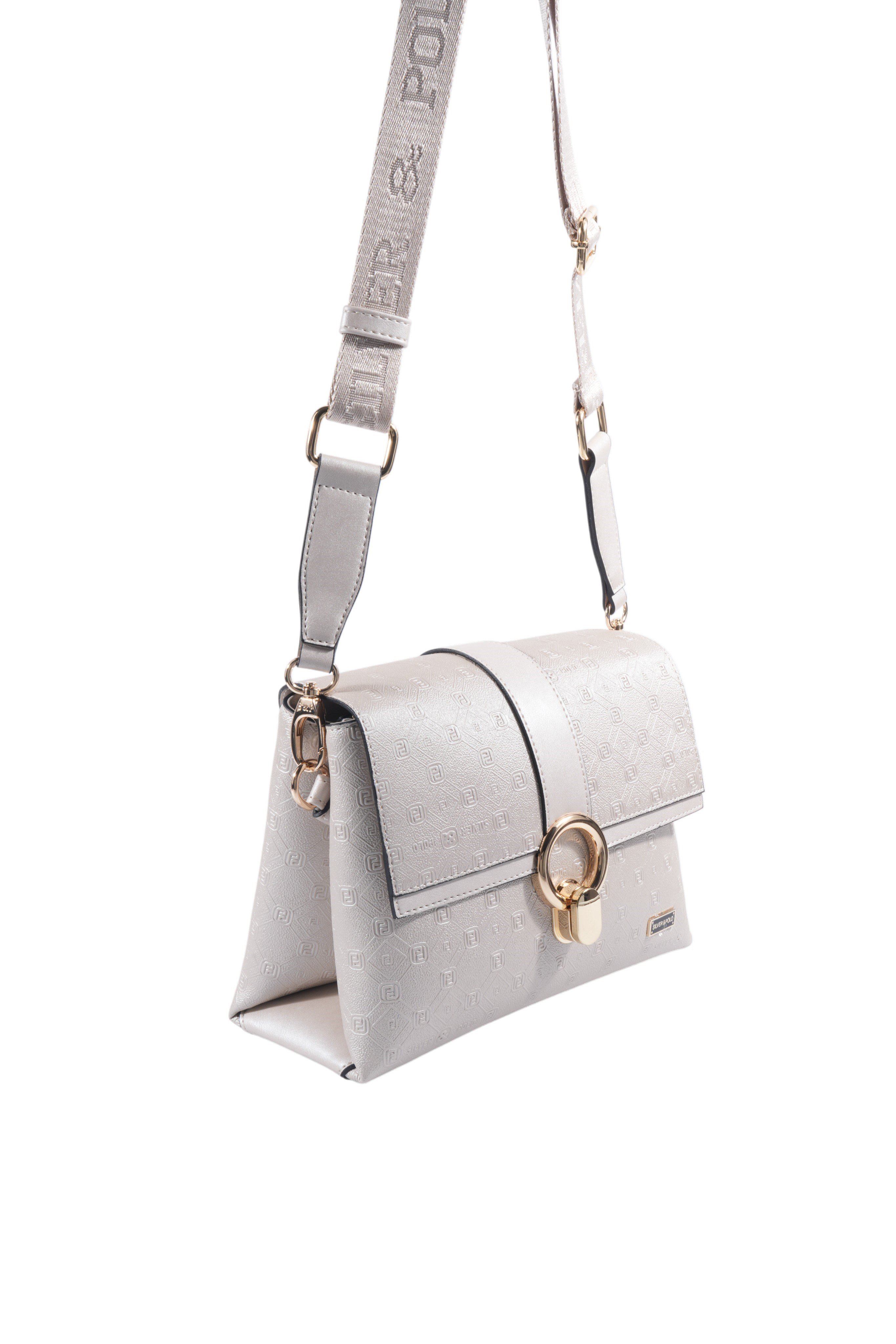 Silver Polo SP1275 Kadın Çapraz Çanta Logolu Bej-S.Bej