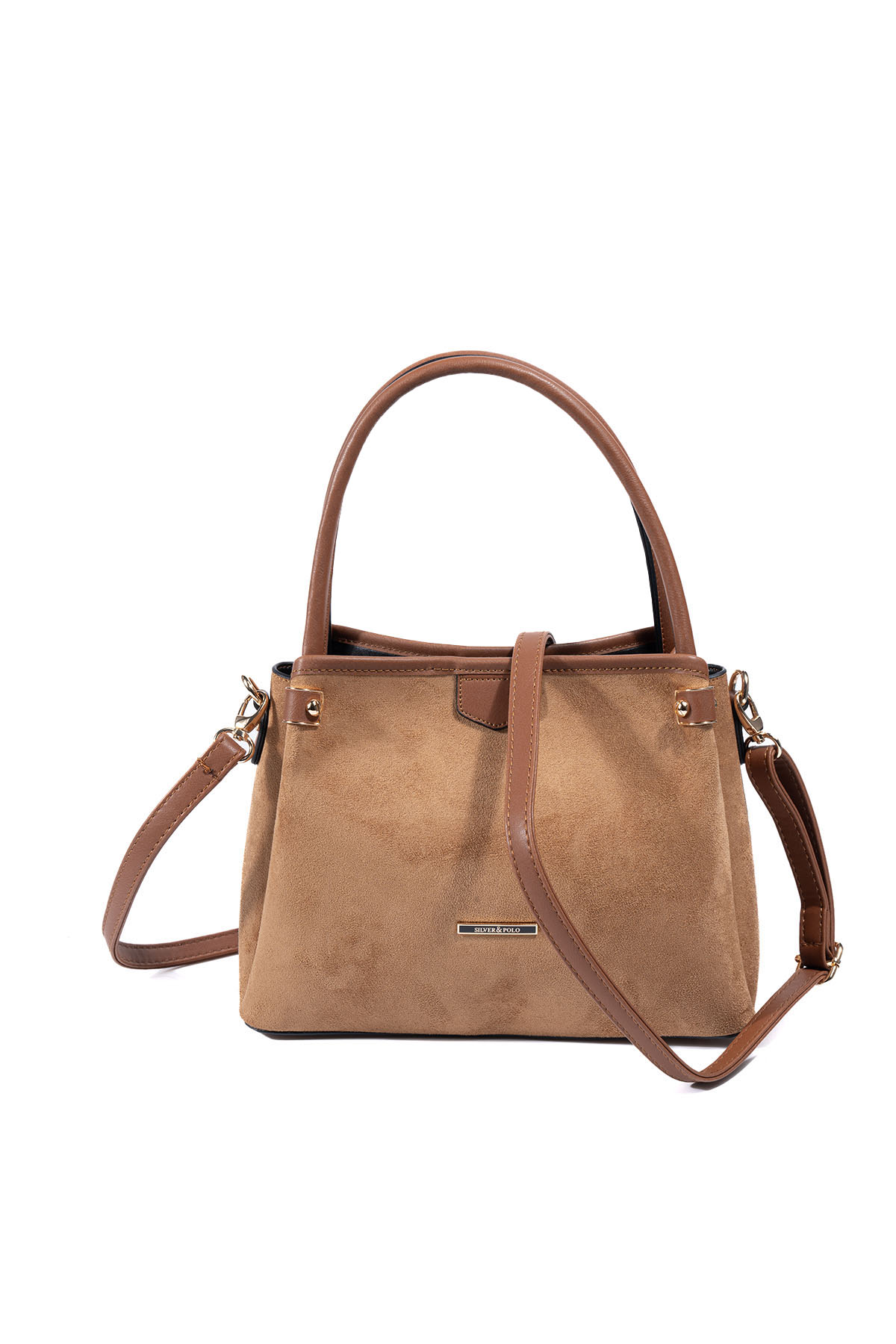 Silver & Polo SP1254 Kadın El Çantası Süet Taba-Taba