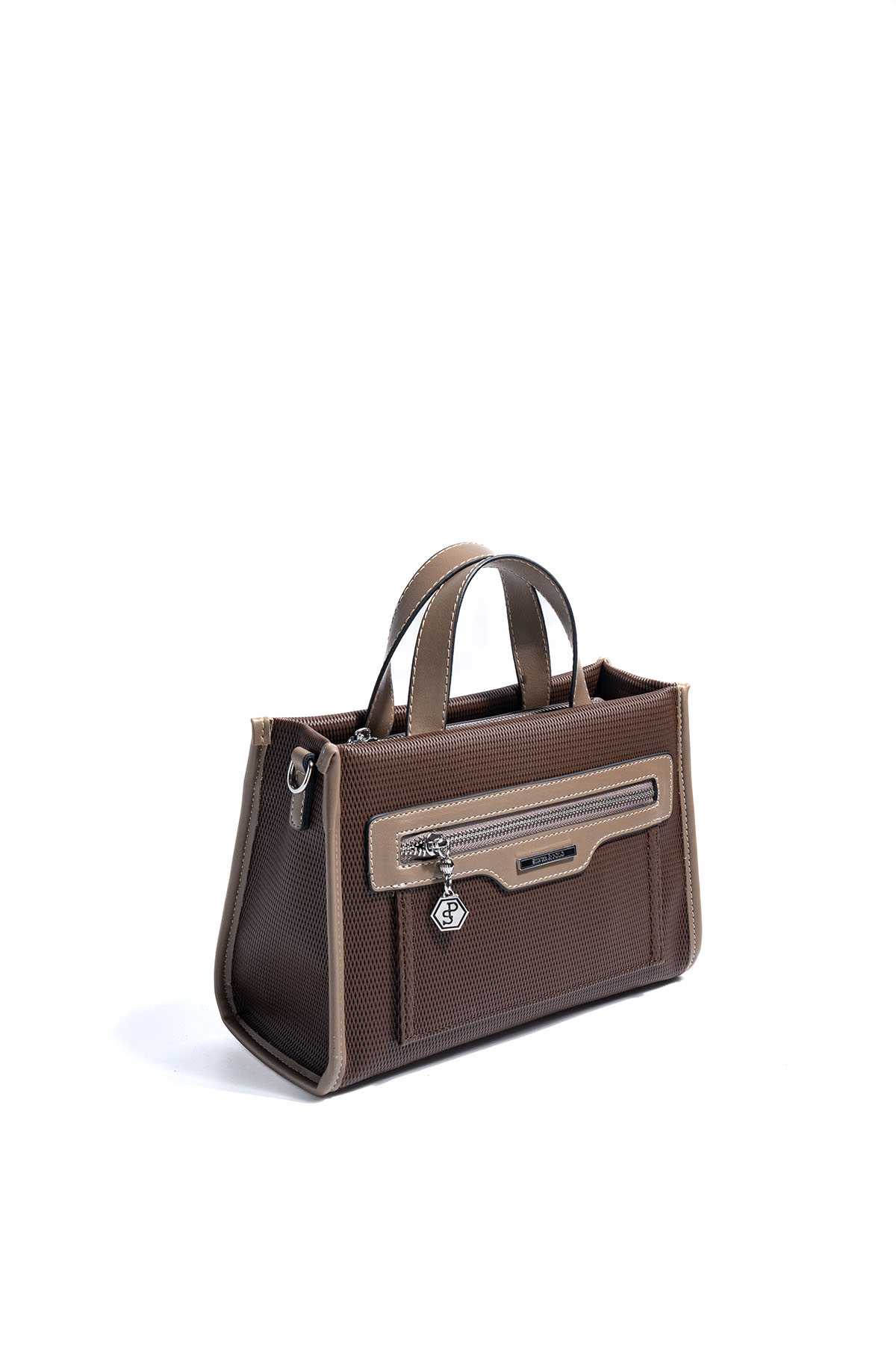 Silver & Polo SP1271 Kadın El Çantası Petek Kahve-Vizon
