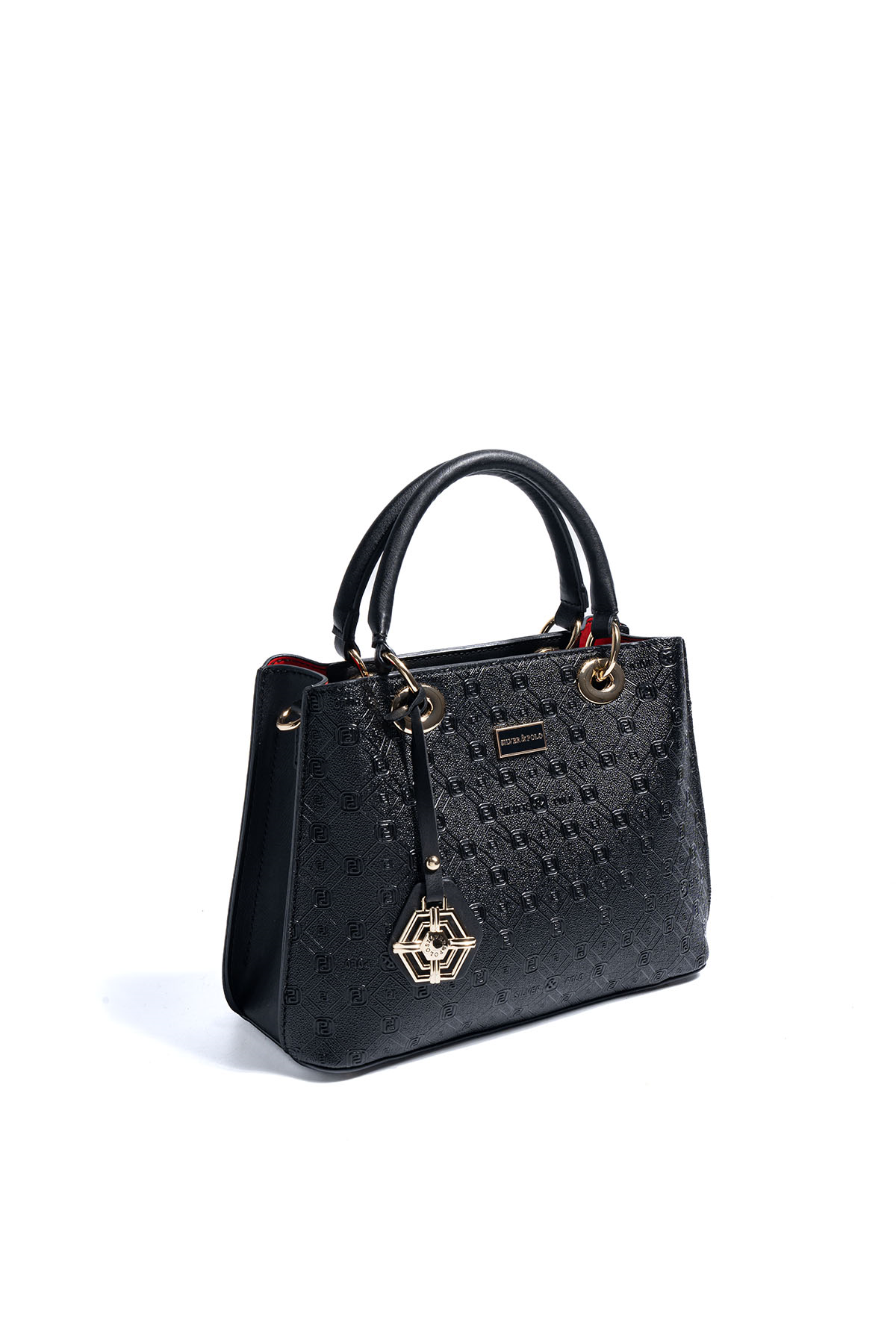 Silver & Polo SP1272 Kadın El Çantası Logolu Siyah-Siyah