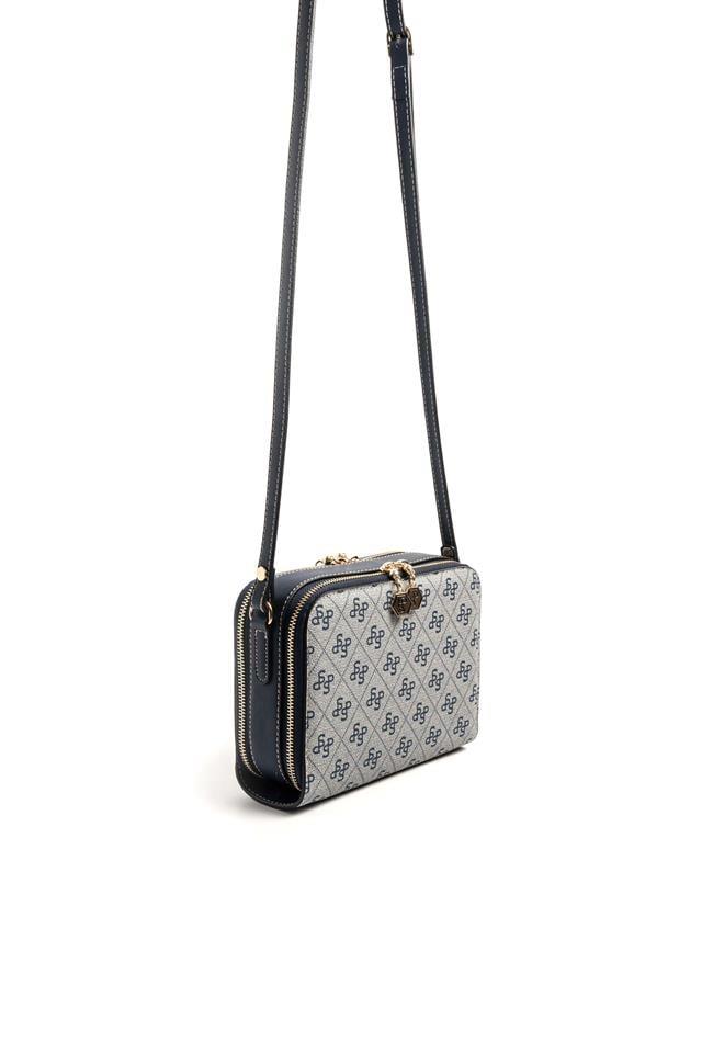 Silver Polo SP888 Kadın Çapraz Çanta Monogram Gri-Lacivert