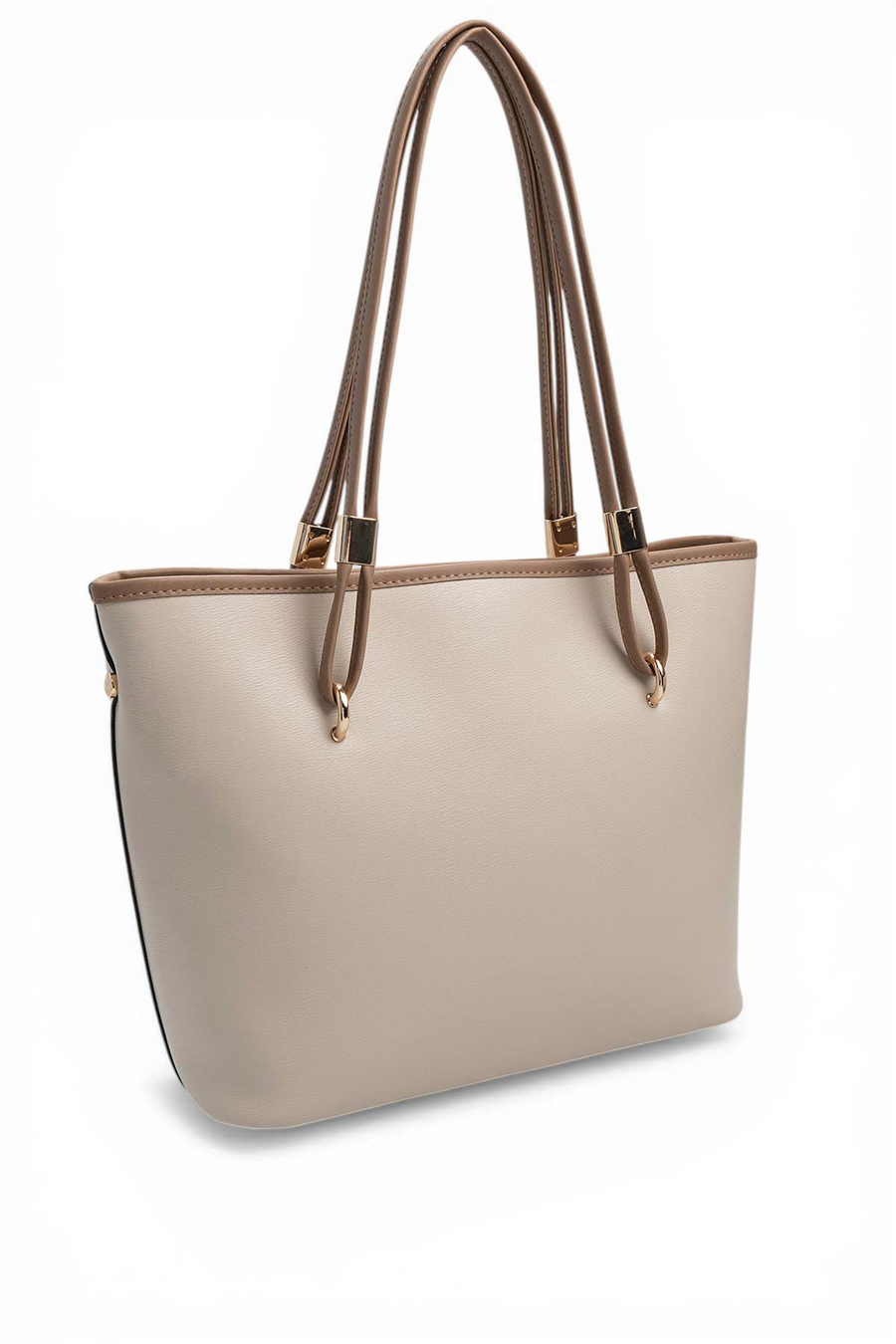 Silver & Polo SP1282 Kadın Omuz Çantası Düz Bej-Latte