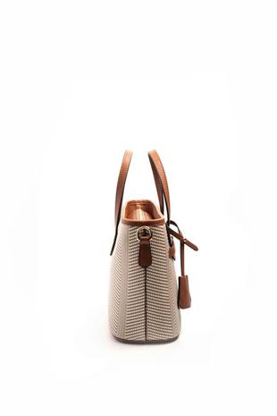 Silver & Polo SP1185 Kadın El Çantası Hasır Bej-Taba