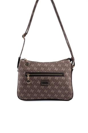 Silver & Polo SP818 Kadın Çapraz Çanta Monogram Kahve