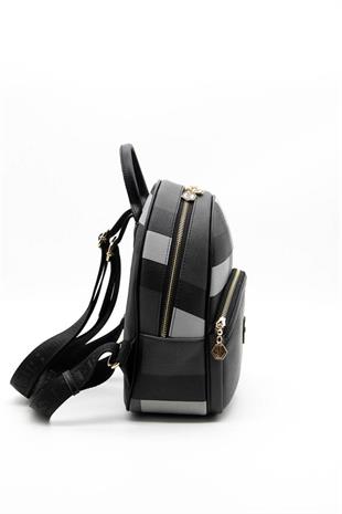 Silver & Polo SP945 Kadın Sırt Çantası Ekose Siyah
