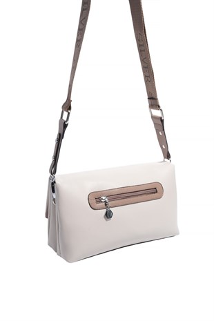 Silver & Polo SP1278 Kadın Çapraz Çanta Düz Bej-Latte
