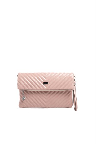 Silver & Polo SP1134 Kadın Portföy & Clutch Crash Pudra-Pudra