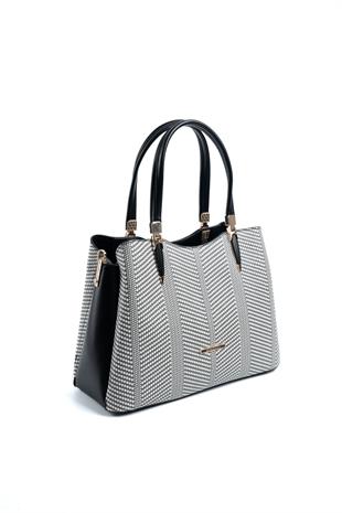 Silver & Polo Siyah Beyaz - Siyah SP1205 Kadın El Çantası