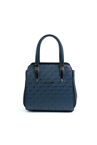 Silver & Polo SP1136 Kadın El Çantası Logolu Lacivert
