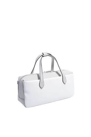 Silver & Polo SP1276 Kadın El Çantası Düz Beyaz-A.Gri