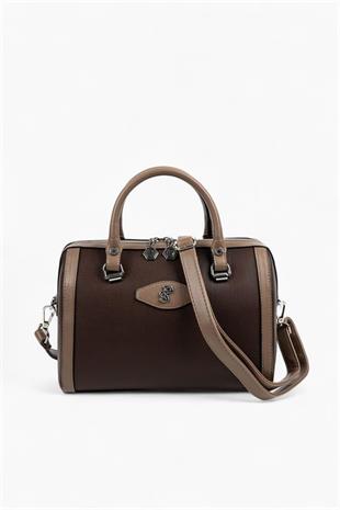 Silver & Polo SP1091 Kadın El Çantası Düz Kahve-Vizon