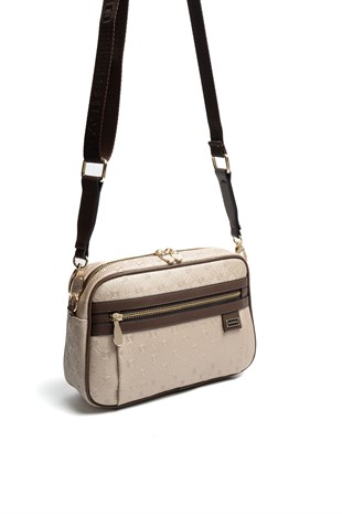 Silver & Polo SP1280 Kadın Çapraz Çanta Logolu Nut-Kahve