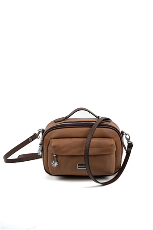 Silver & Polo SP1186 Kadın Çapraz Çanta Petek Karamel-Kahve