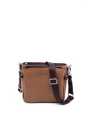 Silver & Polo SP884 Kadın Çapraz Çanta Petek Karamel-Kahve