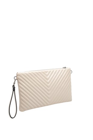 Silver & Polo SP1034 Kadın Portföy & Clutch Crash Bej-Bej
