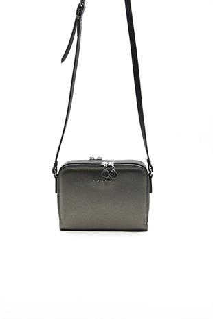 Silver & Polo SP888 Kadın Çapraz Çanta Düz Platin-Siyah