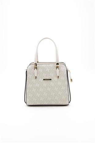 Silver & Polo SP1136 Kadın El Çantası Monogram Taş-Kemik
