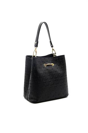 Silver & Polo SP967 Kadın Çapraz Çanta Logolu Siyah-Siyah