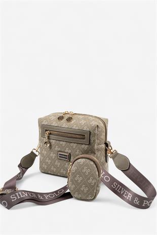 Silver & Polo SP1038 Kadın Çapraz Çanta Monogram Y.Yeşil