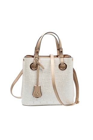 Silver & Polo SP975 Kadın El Çantası Logolu Sedef-S.Nut