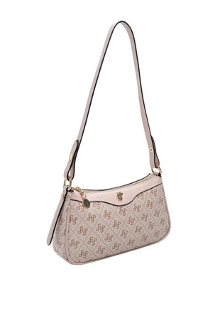 Silver Polo SP1274 Kadın Çapraz Çanta Monogram Pembe-Pudra