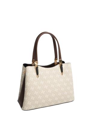 Silver Polo SP1205 Kadın El Çantası Monogram Taş-Kahve