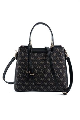 Silver & Polo SP969 Kadın El Çantası Monogram Füme-Siyah