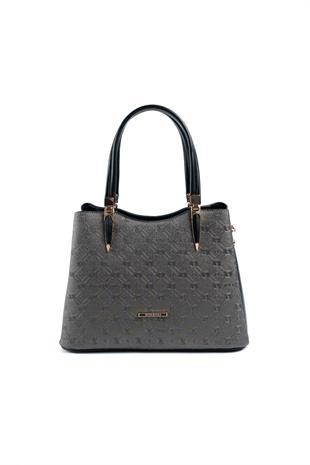 Silver & Polo Platin - Siyah SP1205 Kadın El Çantası