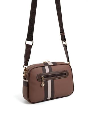 Silver Polo Koyu Kahve - Kahve Ekose Kadın Çapraz Çanta SP1094