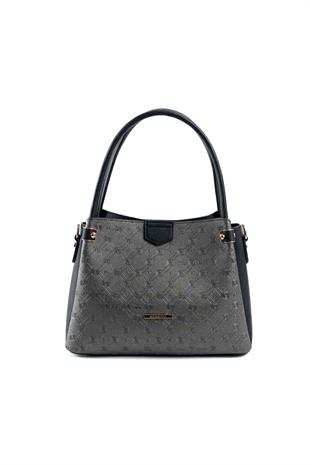 Silver & Polo Platin - Siyah SP1254 Kadın El Çantası