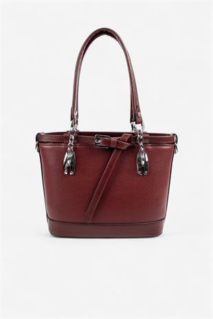 Silver & Polo SP1155 Kadın El Çantası Düz Bordo