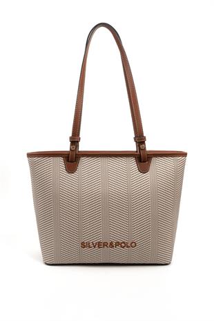 Silver & Polo Bej - Taba SP1204 Kadın Omuz Çantası