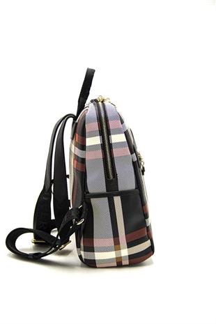 Silver & Polo SP866 Kadın Sırt Çantası Ekose Siyah