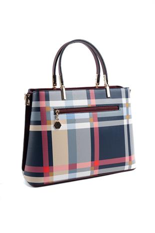 Silver & Polo Lacivert - Bordo SP924 Kadın El Çantası