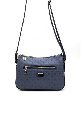 Silver & Polo SP818 Kadın Çapraz Çanta Logolu Lacivert-Lacivert