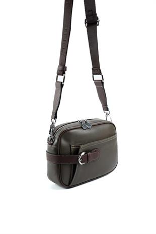 Silver & Polo SP1256 Kadın Çapraz Çanta Düz Zeytuni-Kahve
