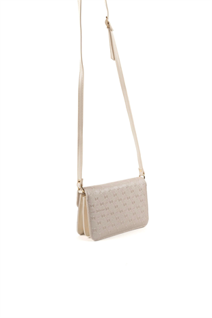 Silver & Polo SP1170 Kadın Çapraz Çanta Logolu Bej-S.Bej