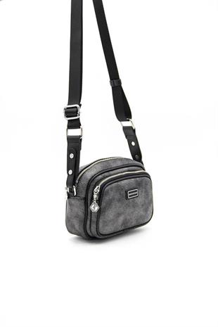 Silver & Polo SP1111 Kadın Çapraz Çanta Petek M.Gümüş-Siyah