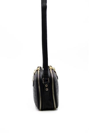 Silver & Polo SP899 Kadın Çapraz Çanta Logolu Siyah-Siyah