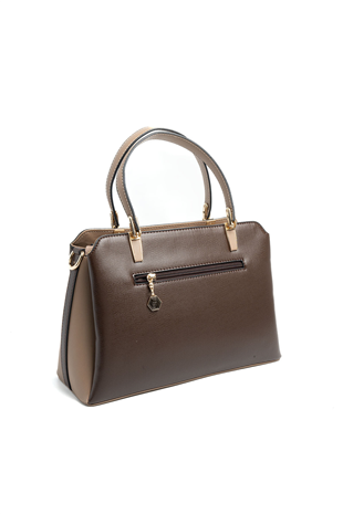 Silver & Polo SP9721 Kadın El Çantası Düz Kahve-Latte