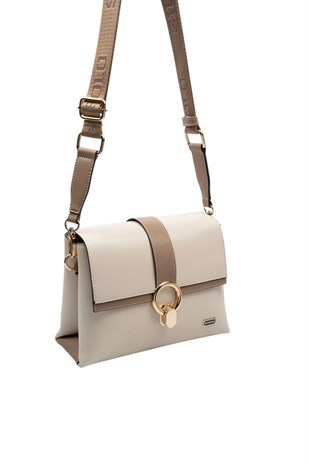 Silver & Polo SP1275 Kadın Çapraz Çanta Düz Bej-Latte