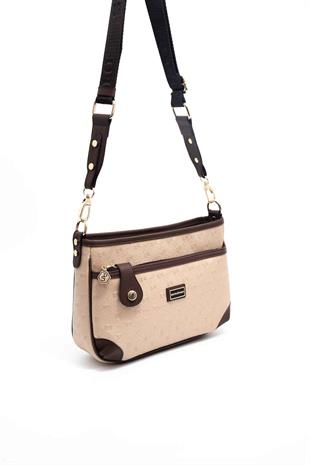 Silver & Polo SP1160 Kadın Çapraz Çanta Logolu Nut-Kahve
