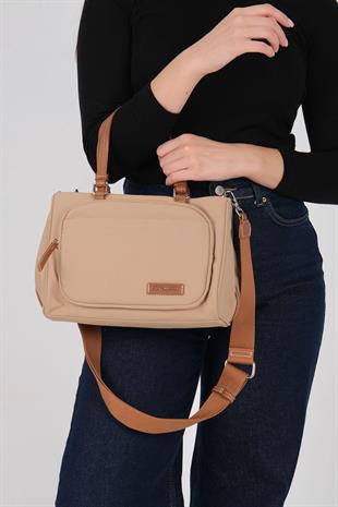 Silver Polo SP1227 Kadın Omuz Çantası Saten Nut-Taba